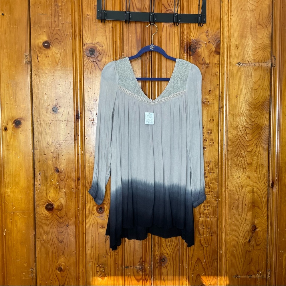 Free People Dip Dye Long Sleeve Tunic NWT